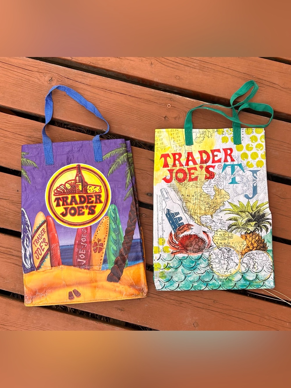 Reusable Tote Bag Set - Colorful Beach & Tropical Designs